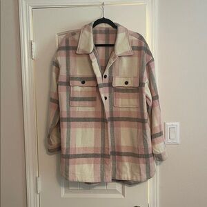 Plaid Button-Up Jacket